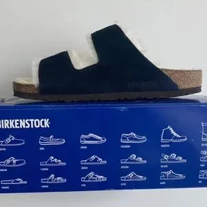 Kith for Birkenstock Arizona Shearling - Navy Blazer / Natural Kith | Shoes | Kith For Birkenstock Arizona Shearling Navy  main image 3